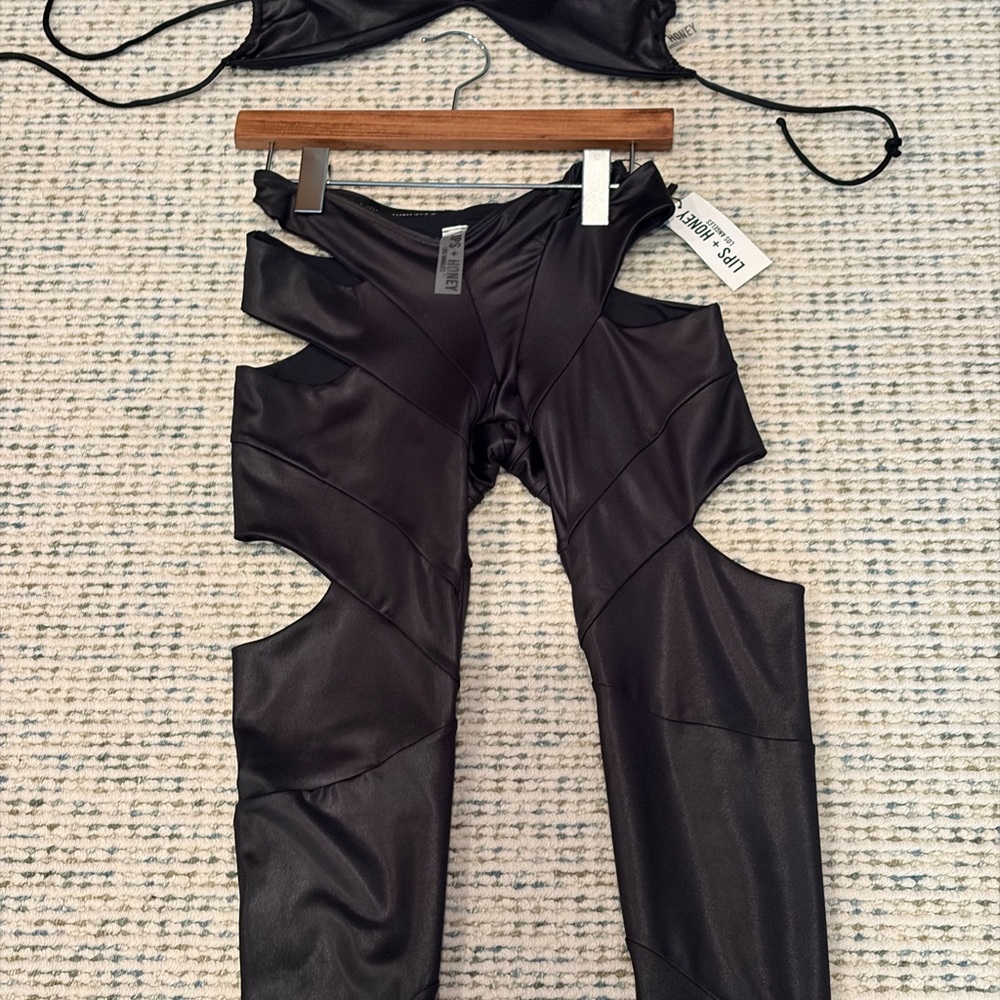 Missguided Black Cut-Out Pants and Top Set